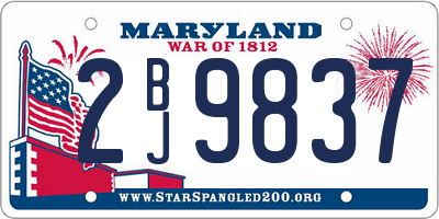 MD license plate 2BJ9837