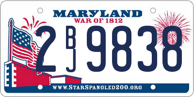 MD license plate 2BJ9838