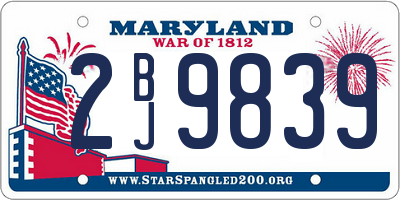 MD license plate 2BJ9839