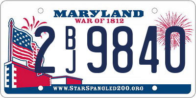 MD license plate 2BJ9840