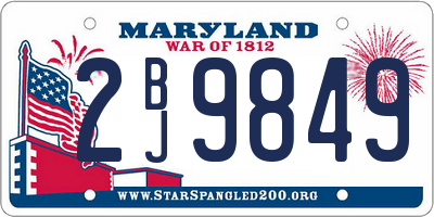 MD license plate 2BJ9849