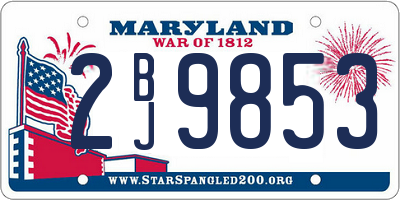 MD license plate 2BJ9853