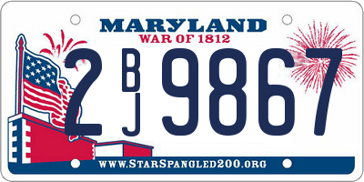 MD license plate 2BJ9867