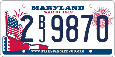 MD license plate 2BJ9870