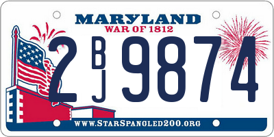 MD license plate 2BJ9874