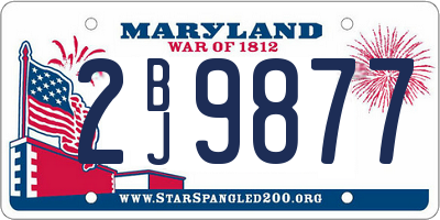 MD license plate 2BJ9877