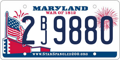 MD license plate 2BJ9880