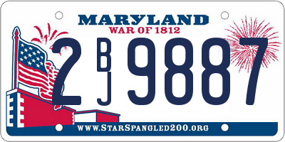 MD license plate 2BJ9887