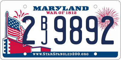 MD license plate 2BJ9892