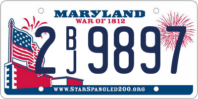 MD license plate 2BJ9897
