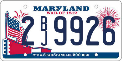 MD license plate 2BJ9926