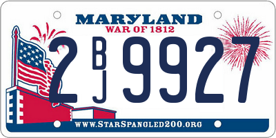 MD license plate 2BJ9927