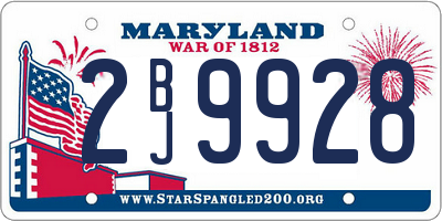 MD license plate 2BJ9928