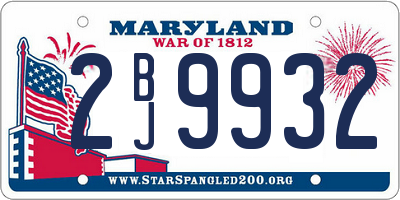 MD license plate 2BJ9932