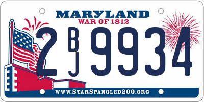 MD license plate 2BJ9934