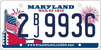 MD license plate 2BJ9936