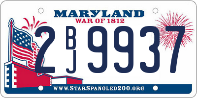 MD license plate 2BJ9937