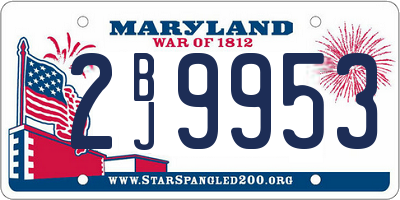 MD license plate 2BJ9953