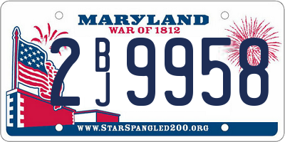MD license plate 2BJ9958