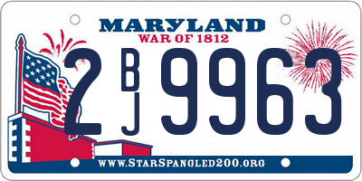 MD license plate 2BJ9963