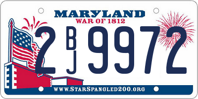 MD license plate 2BJ9972