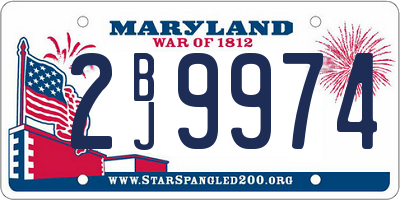 MD license plate 2BJ9974