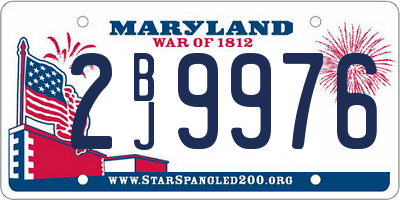 MD license plate 2BJ9976