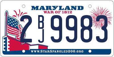 MD license plate 2BJ9983