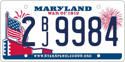 MD license plate 2BJ9984