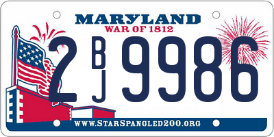 MD license plate 2BJ9986