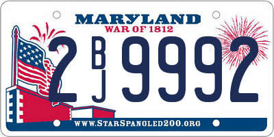 MD license plate 2BJ9992