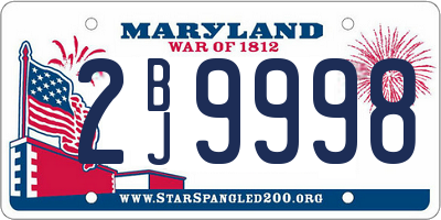 MD license plate 2BJ9998