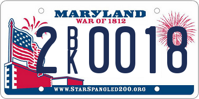 MD license plate 2BK0018