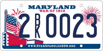 MD license plate 2BK0023