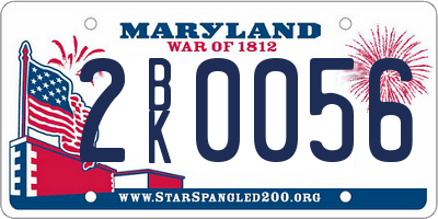 MD license plate 2BK0056