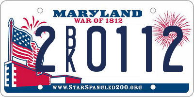MD license plate 2BK0112