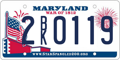 MD license plate 2BK0119