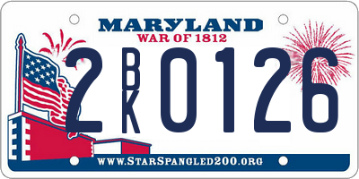 MD license plate 2BK0126