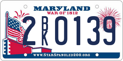 MD license plate 2BK0139