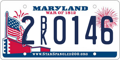 MD license plate 2BK0146