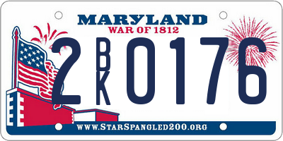 MD license plate 2BK0176