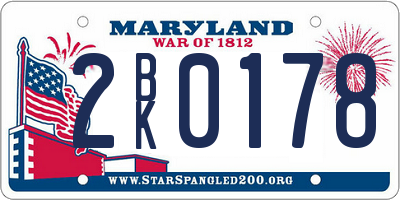 MD license plate 2BK0178