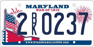 MD license plate 2BK0237