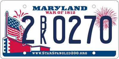 MD license plate 2BK0270