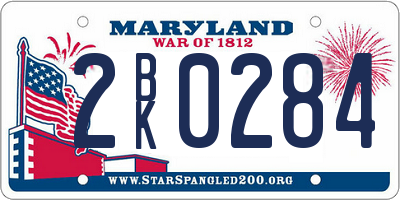 MD license plate 2BK0284