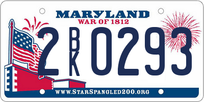 MD license plate 2BK0293