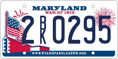 MD license plate 2BK0295