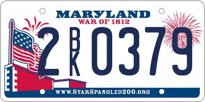 MD license plate 2BK0379