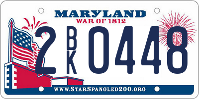 MD license plate 2BK0448