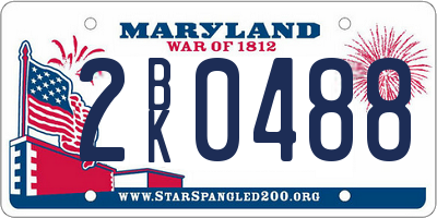 MD license plate 2BK0488